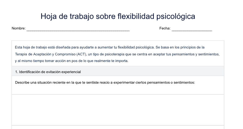 Guía Práctica: Flexibilidad Psicológica y Gestión Emocional (Modelo ACT)